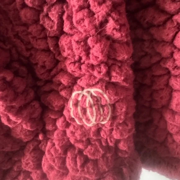 Balance Size Small Cozy Maroon Sherpa Pullover Sweater - Picture 2 of 3